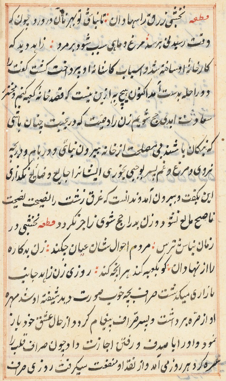 Pagina da Tales of a Parrot Tuti-nama: pagina di testo da Unbekannt