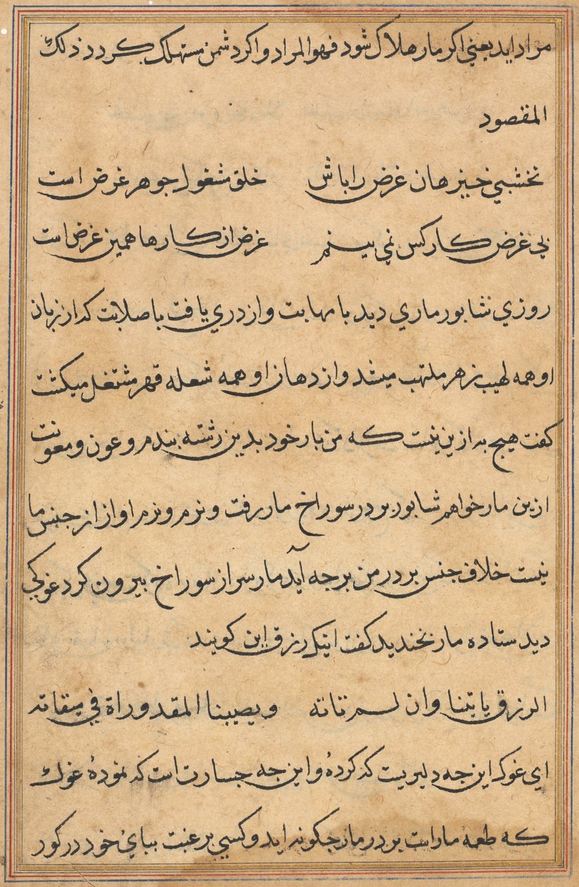 Pagina da Tales of a Parrot Tuti-nama: pagina di testo, c. 1560 da Unbekannt