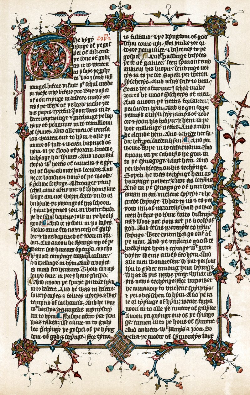 Pagina dalla traduzione della Bibbia in inglese di Wycliffe da Unbekannt