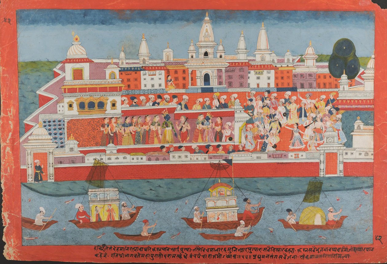 Pagina da un manoscritto disperso del Bhagavata Purana Vita di Krishna da Unbekannt