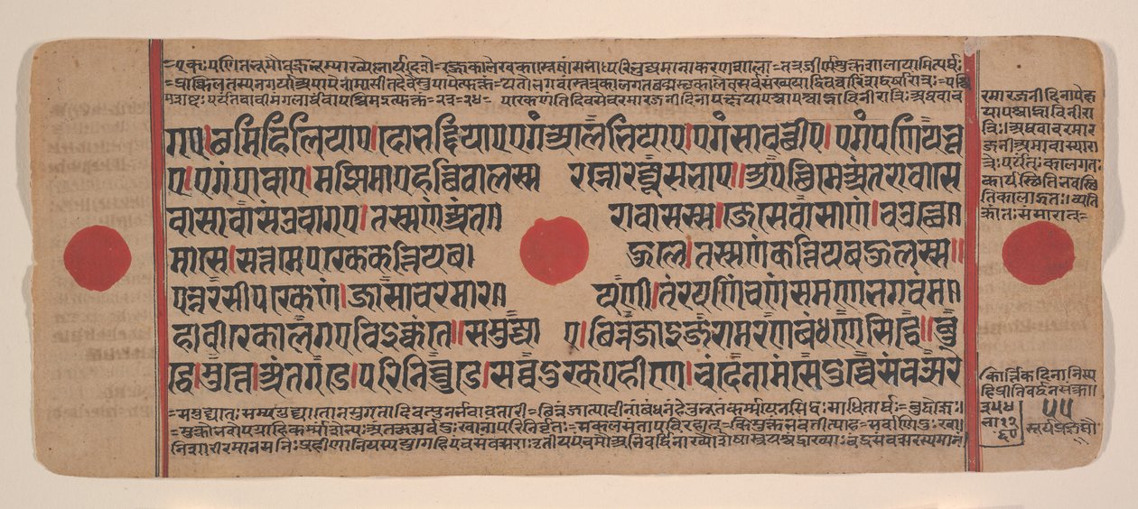 Pagina da un Kalpa Sutra Jain Libro dei Rituali Disperso, XV secolo da Unbekannt