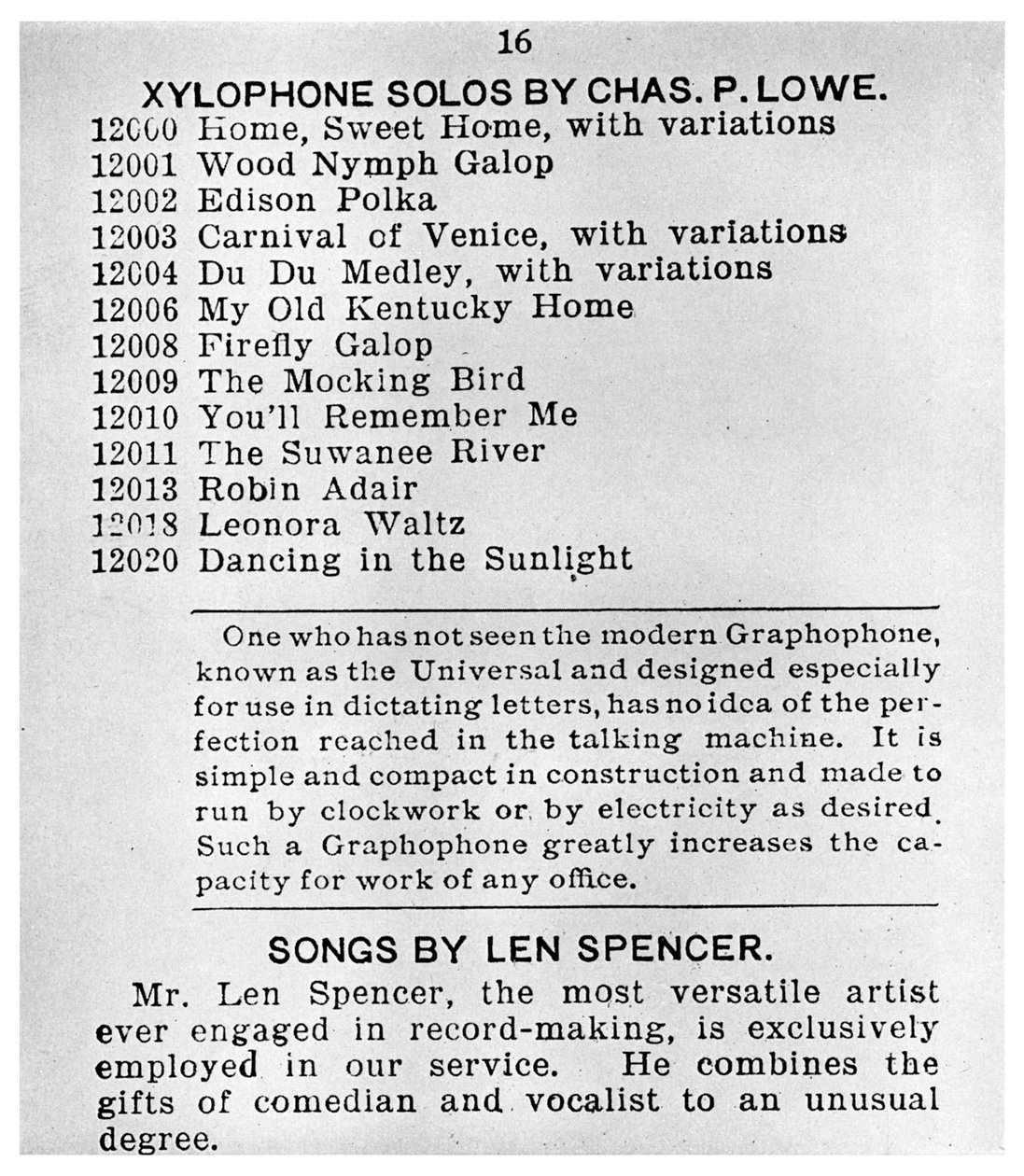 Pagina dal Primo Catalogo Colombiano di Gramofoni, c1898 1956 da Unbekannt