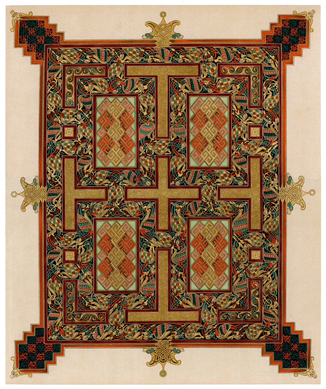 Pagina dai Vangeli di Lindisfarne, 710-721 d.C. da Unbekannt