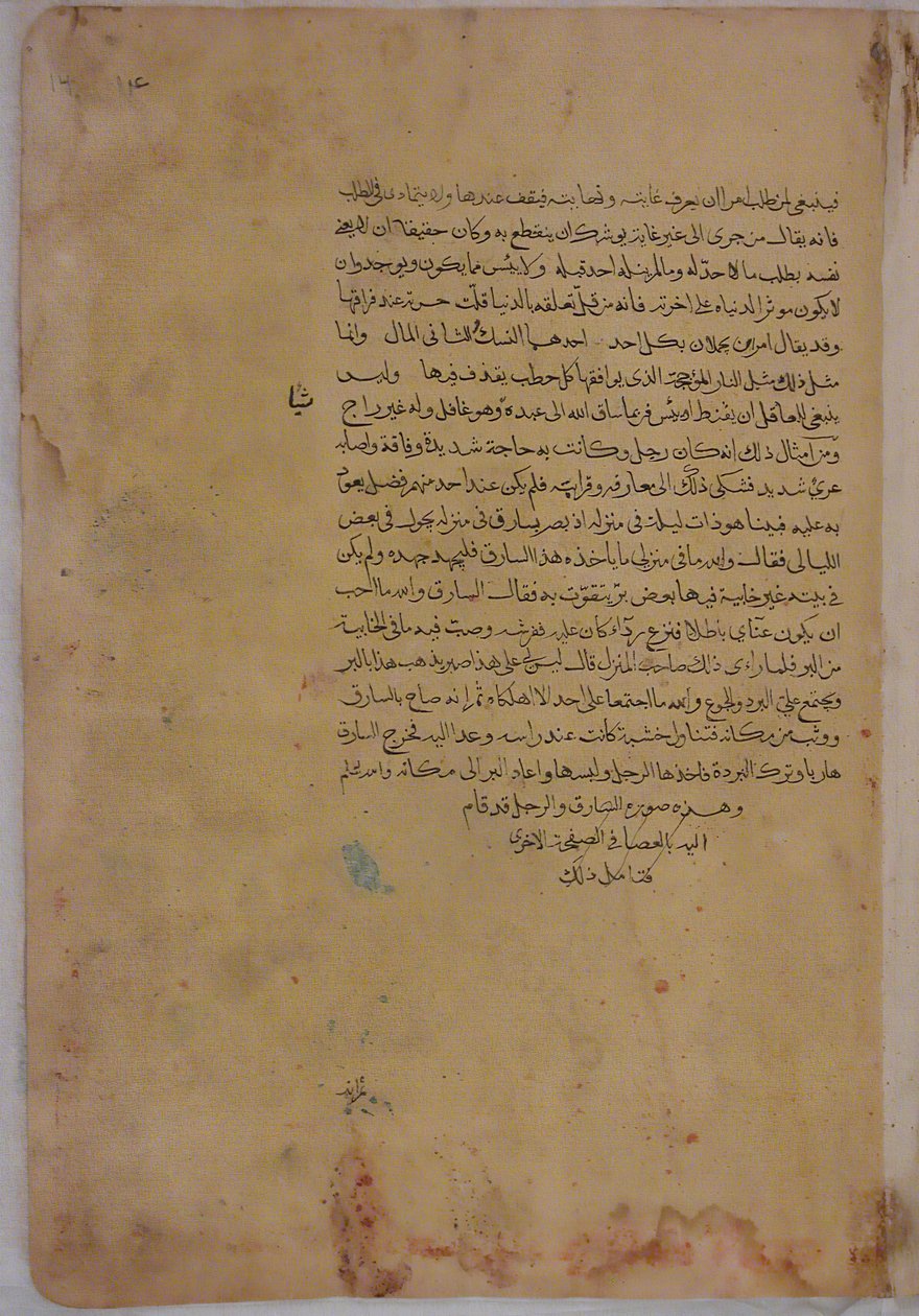 Pagina di Calligrafia da un Kalila wa Dimna da Unbekannt