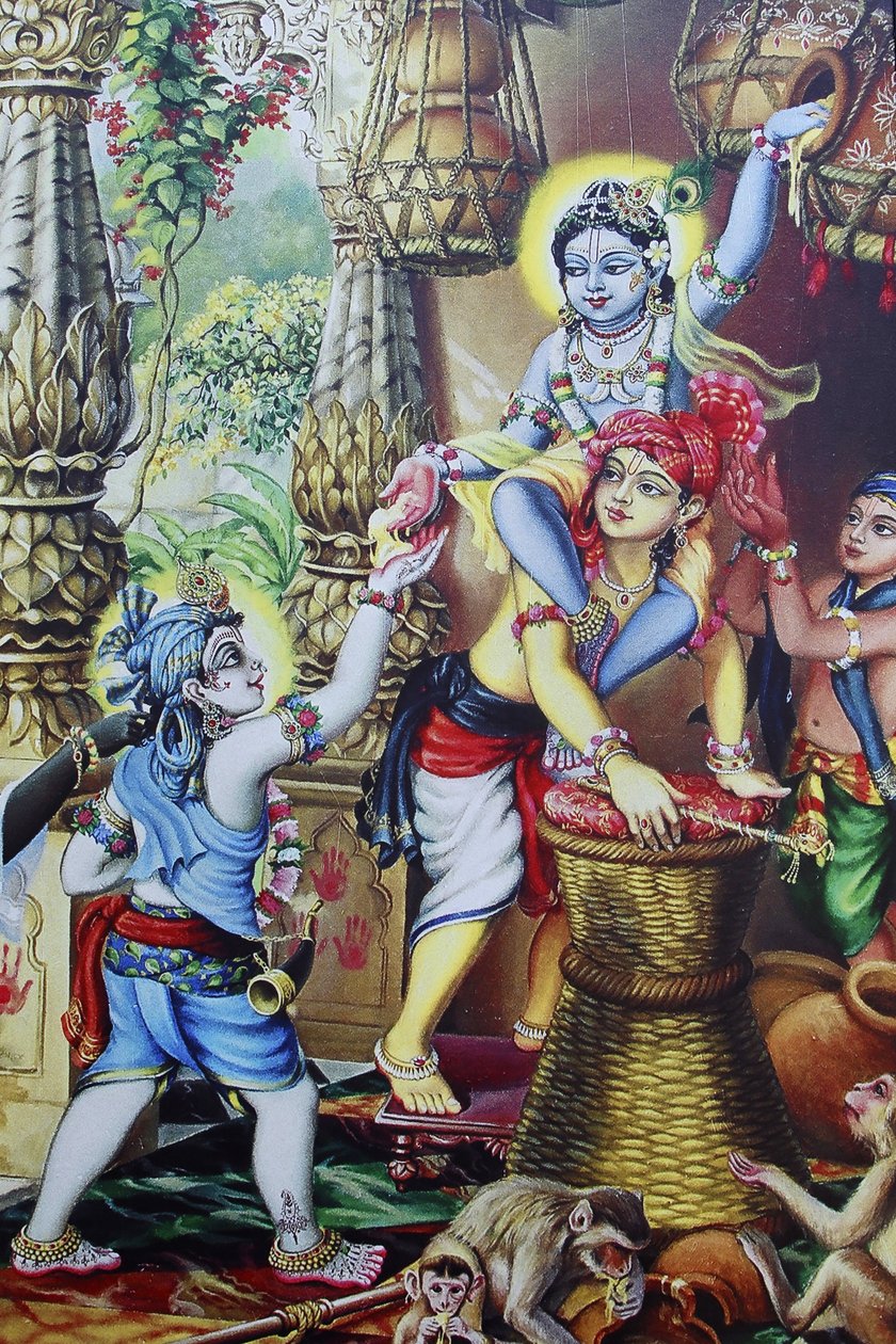 Krishna bambino che gioca con i suoi fratelli da Unbekannt