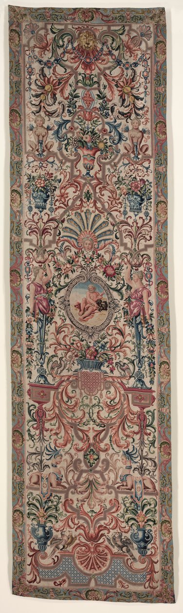 Coppia di tendaggi da letto ricamati, c. 1690 da Unbekannt