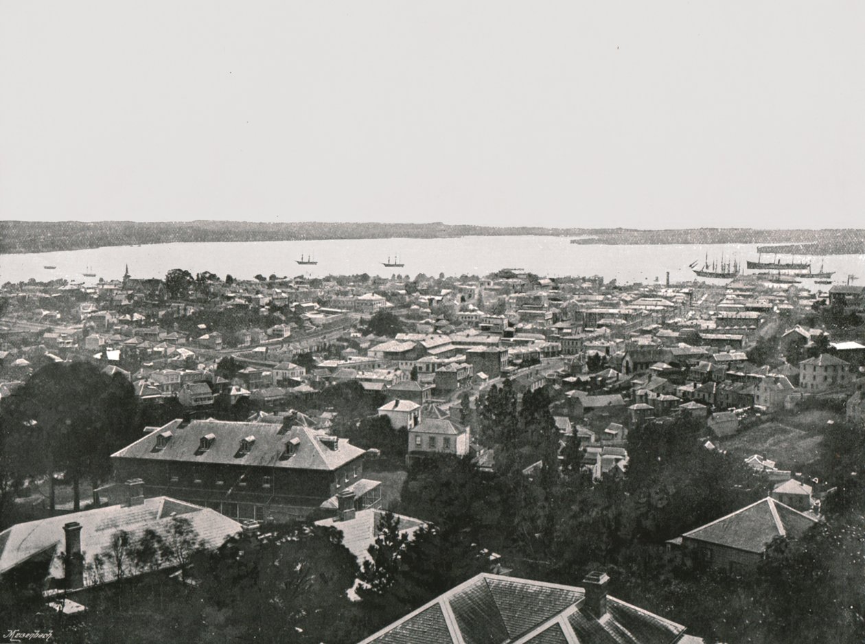 Vista panoramica dalle colline, Auckland, Nuova Zelanda, 1895 da Unbekannt