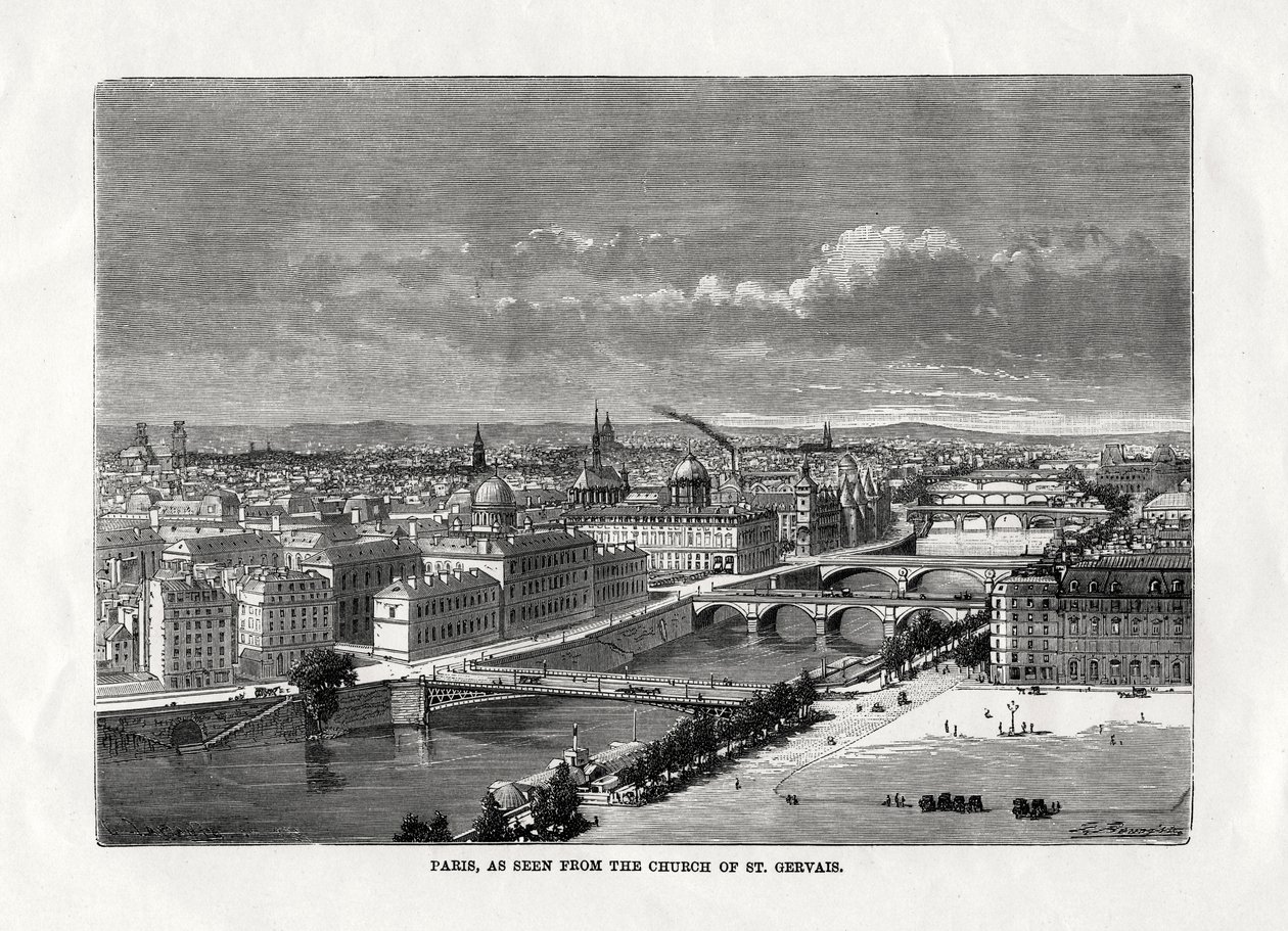 Parigi, vista dalla chiesa di St Gervais, Francia, 1879 da Unbekannt
