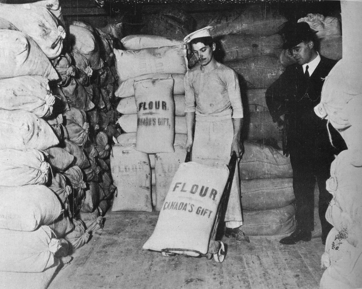 Parte del dono di farina del Canada per il soccorso della guerra in Inghilterra, 1915 da Unbekannt