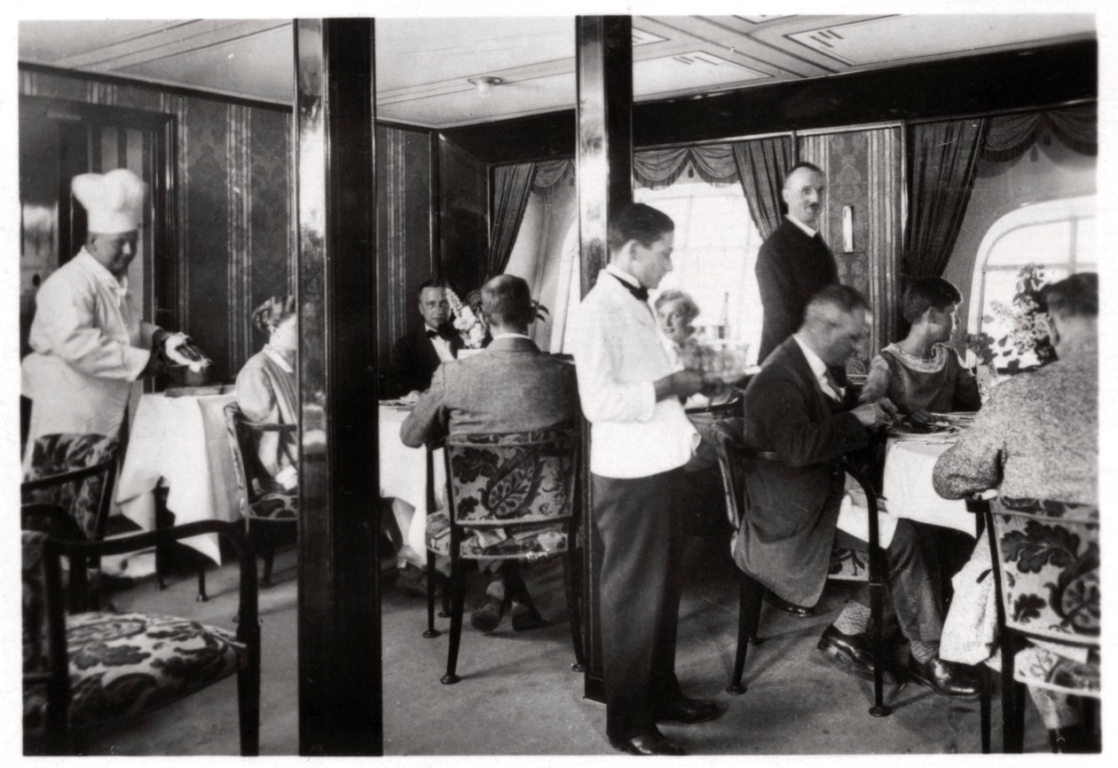Sala da pranzo dei passeggeri, Zeppelin LZ 127 Graf Zeppelin da Unbekannt