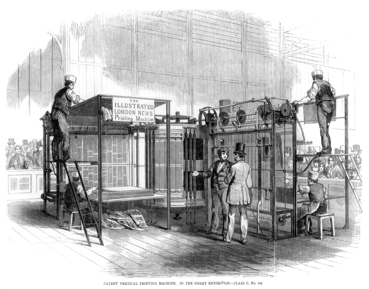 Macchina da stampa verticale brevettata, Grande Esposizione, Londra, 1851 da Unbekannt