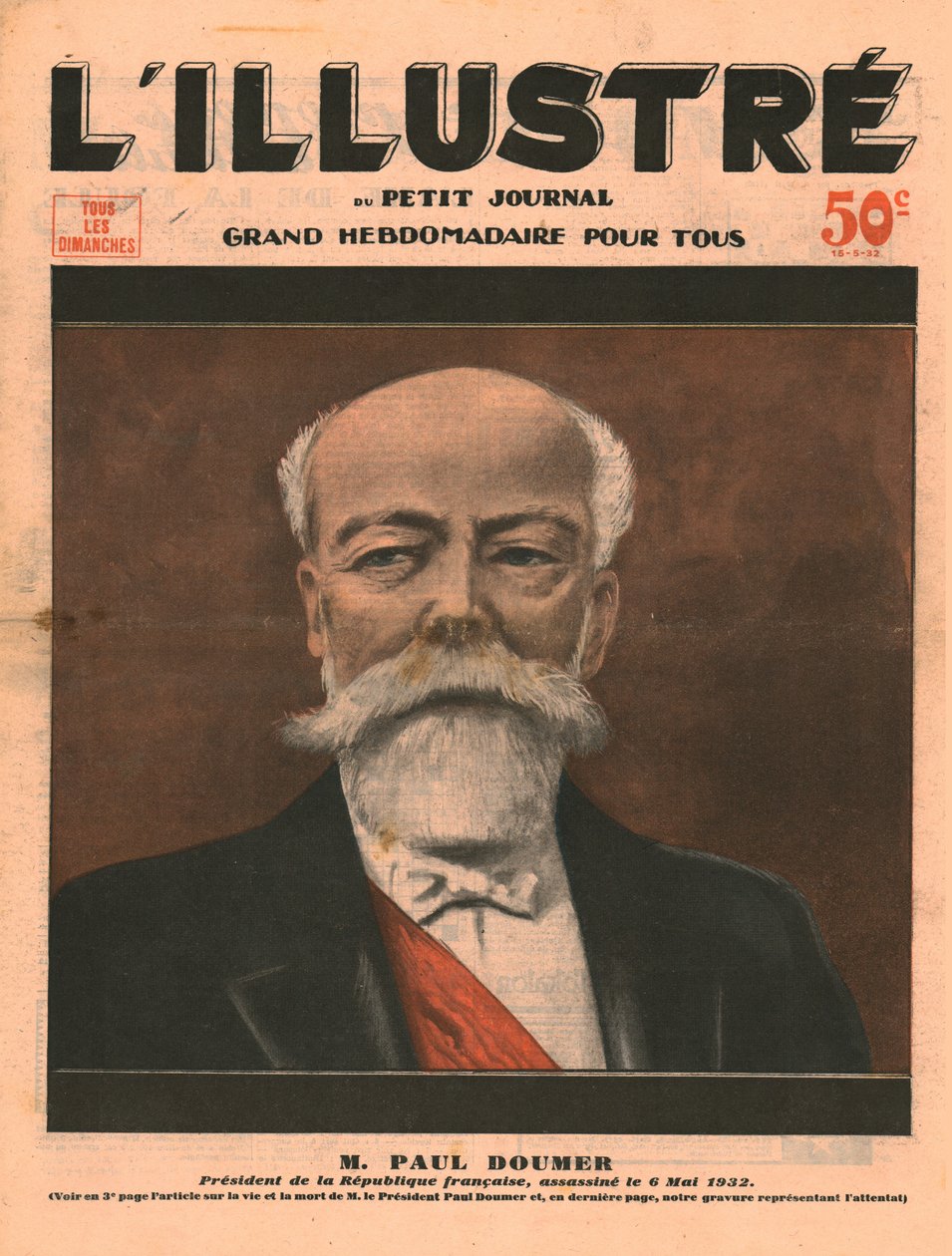 Paul Doumer, Presidente della Repubblica Francese, assassinato il 6 maggio 1932 da Unbekannt