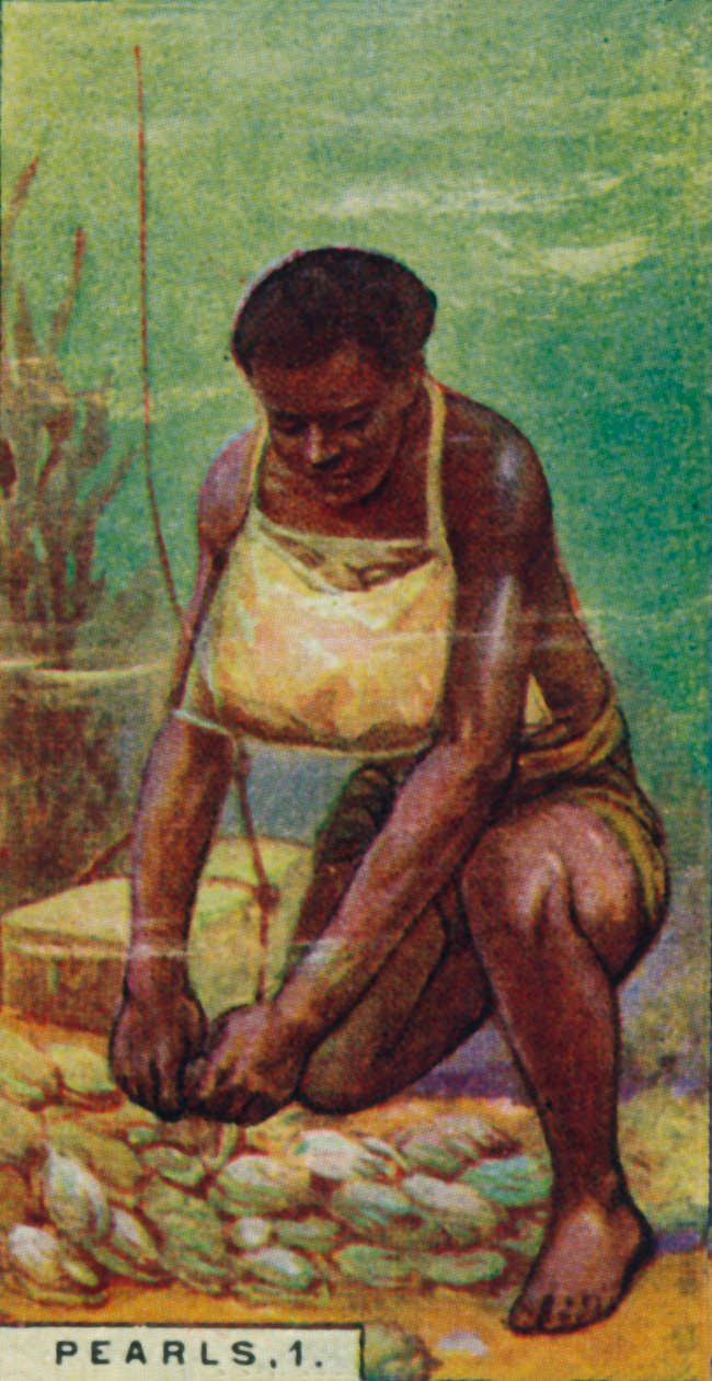 Perle 1. Subacqueo nativo al lavoro, Ceylon, 1928 da Unbekannt