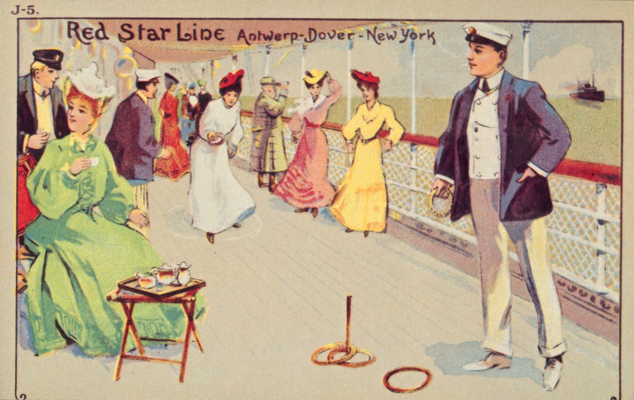 Peg quoits a bordo di una nave passeggeri della Red Star Line, 1907 da Unbekannt