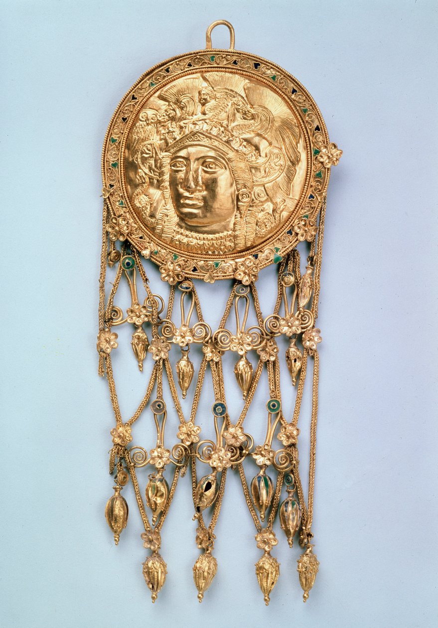 Pendente con Testa di Atena Parthenos, inizio IV secolo a.C. da Unbekannt