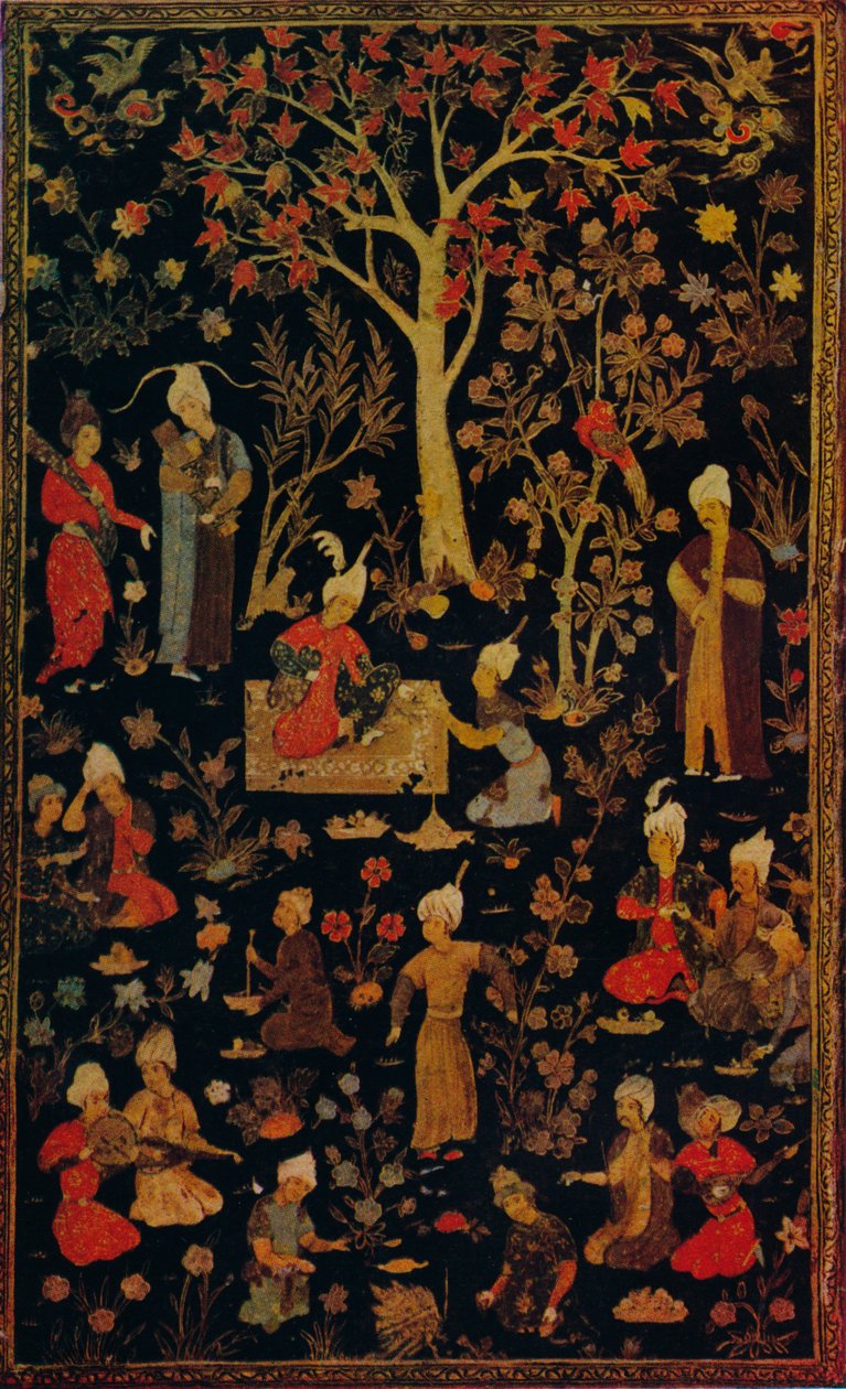 Copertina di libro in cartapesta persiana, c1600 da Unbekannt
