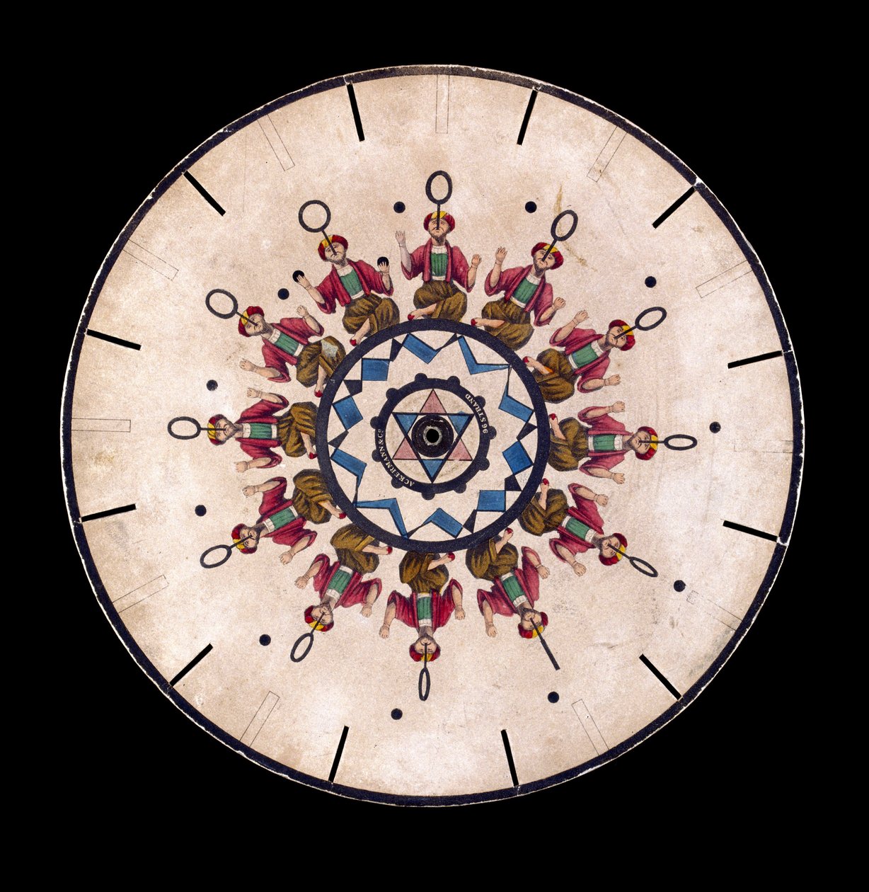 Disco del fenachistoscopio che mostra un giocoliere, c 1830 da Unbekannt