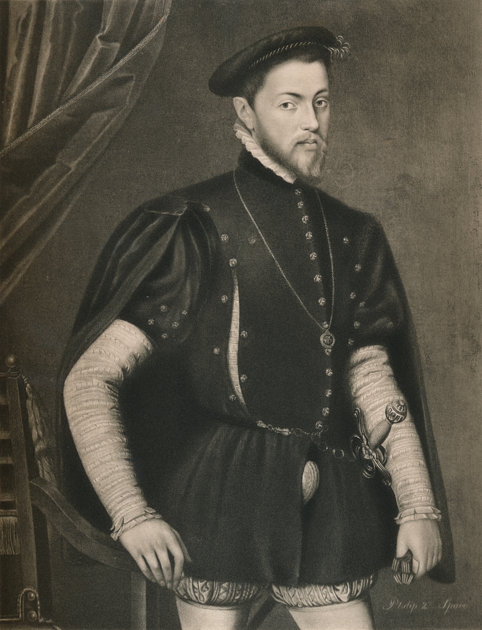 Filippo II di Spagna, XVI secolo, 1904 da Unbekannt