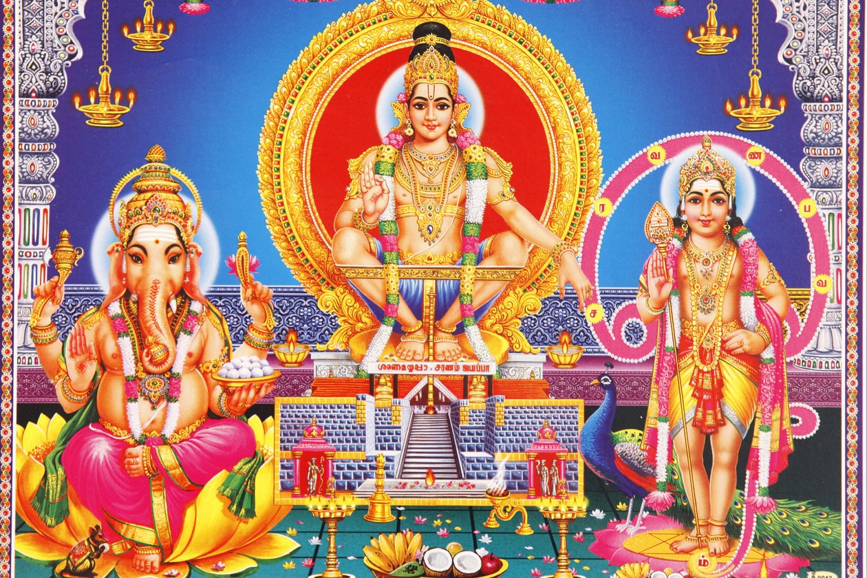 Divinità indù Ganesh, Ayappa e Subramania, India da Unbekannt