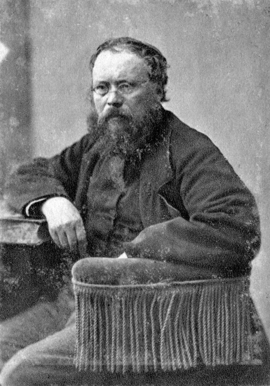 Pierre Joseph Proudhon, filosofo politico mutualista francese, c1845-1868 da Unbekannt