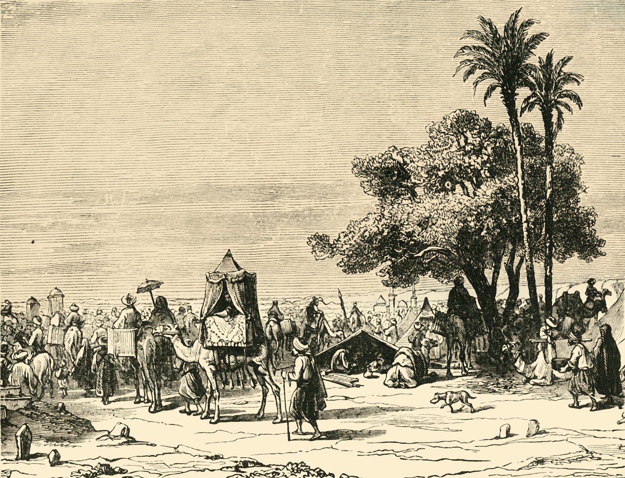 Pellegrini in viaggio verso La Mecca, 1890 da Unbekannt