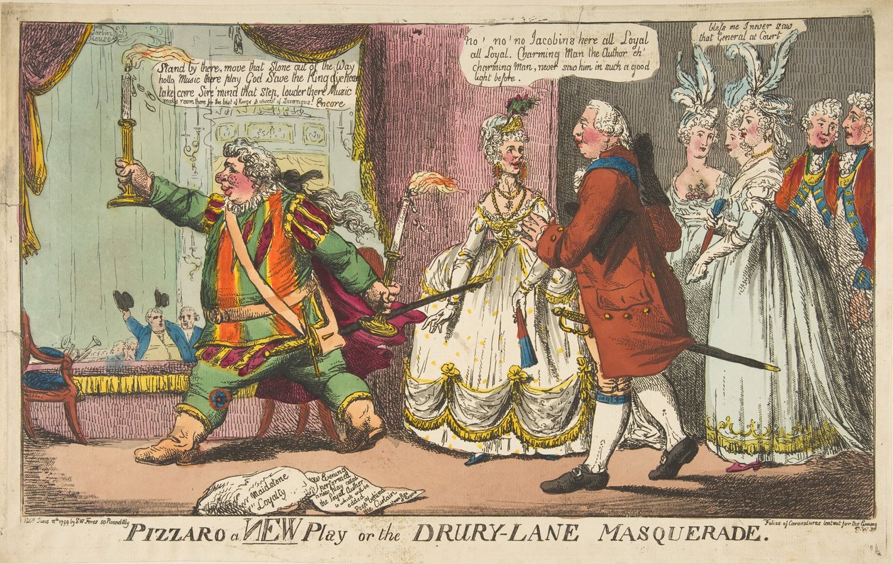 Pizzaro, una nuova commedia o il ballo in maschera di Drury-Lane, 11 giugno 1799 da Unbekannt