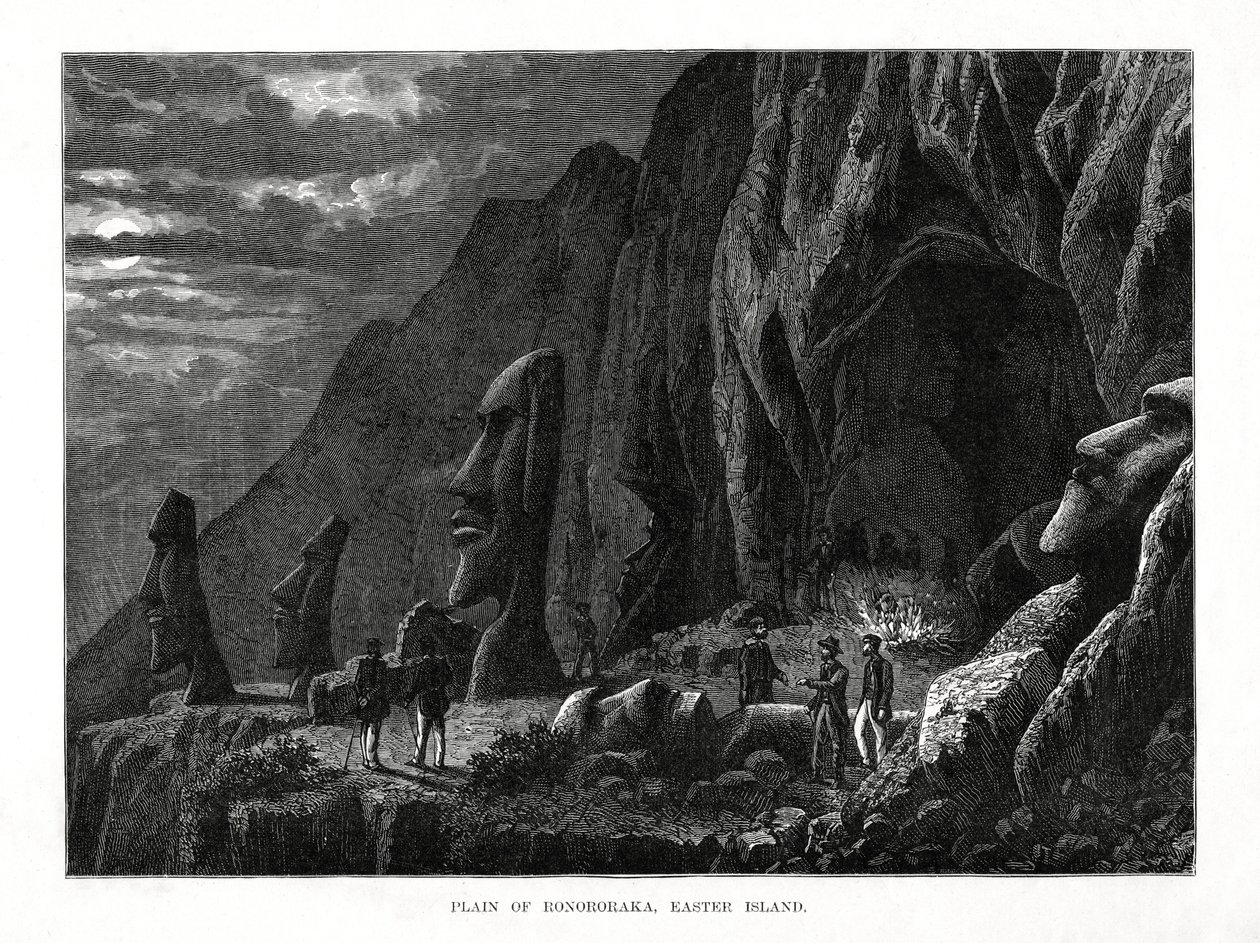 Pianura di Ronororaka, Isola di Pasqua, 1877 da Unbekannt