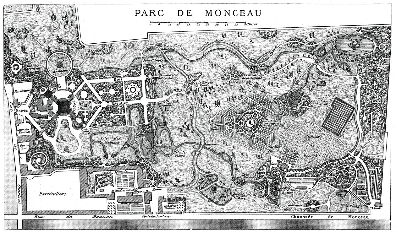 Piano del Parco Monceau, Parigi, 1778, 1885 da Unbekannt