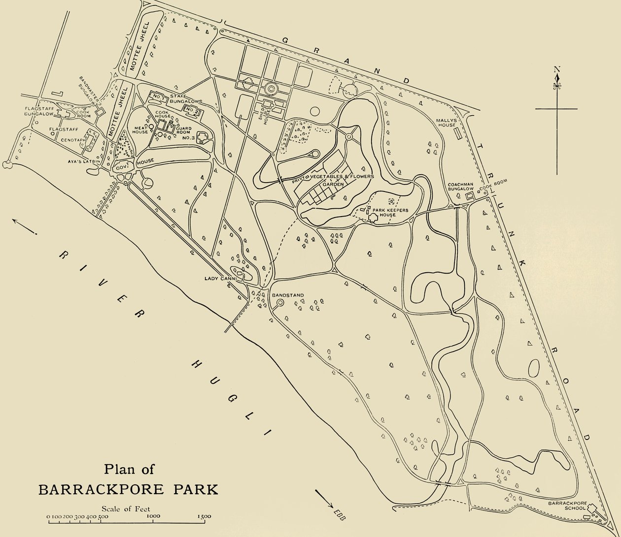 Piano del Parco di Barrackpore, 1925 da Unbekannt