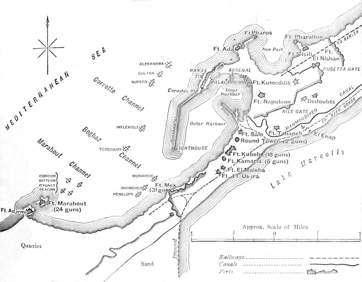Piano del bombardamento di Alessandria, 11 luglio 1882, c. 1882 da Unbekannt