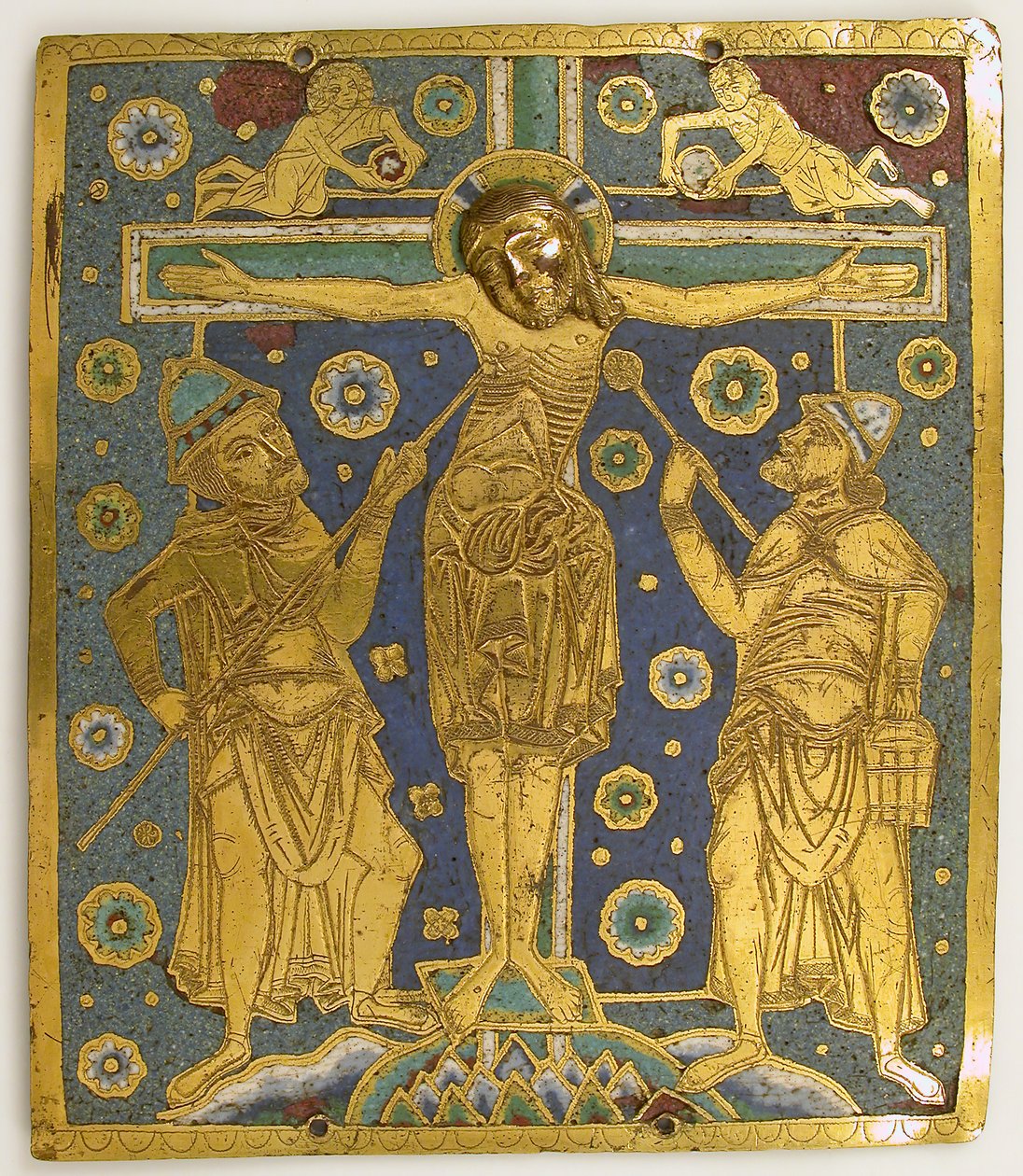 Placca con la Crocifissione tra Longino e Stefaton e Personificazioni..., tedesco, c1200 da Unbekannt