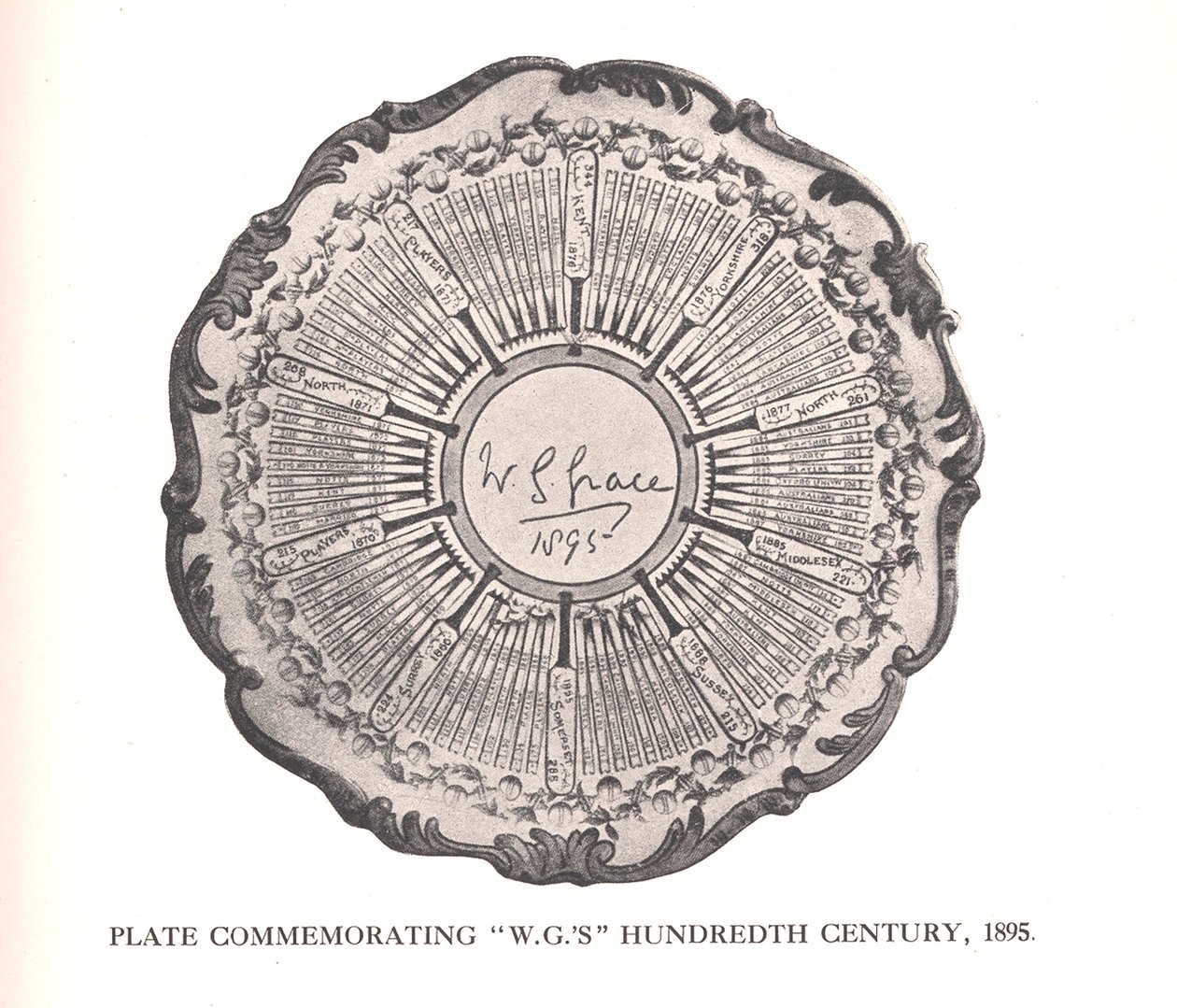 Piatto commemorativo del centesimo secolo di WG Grace, 1895 1912 da Unbekannt