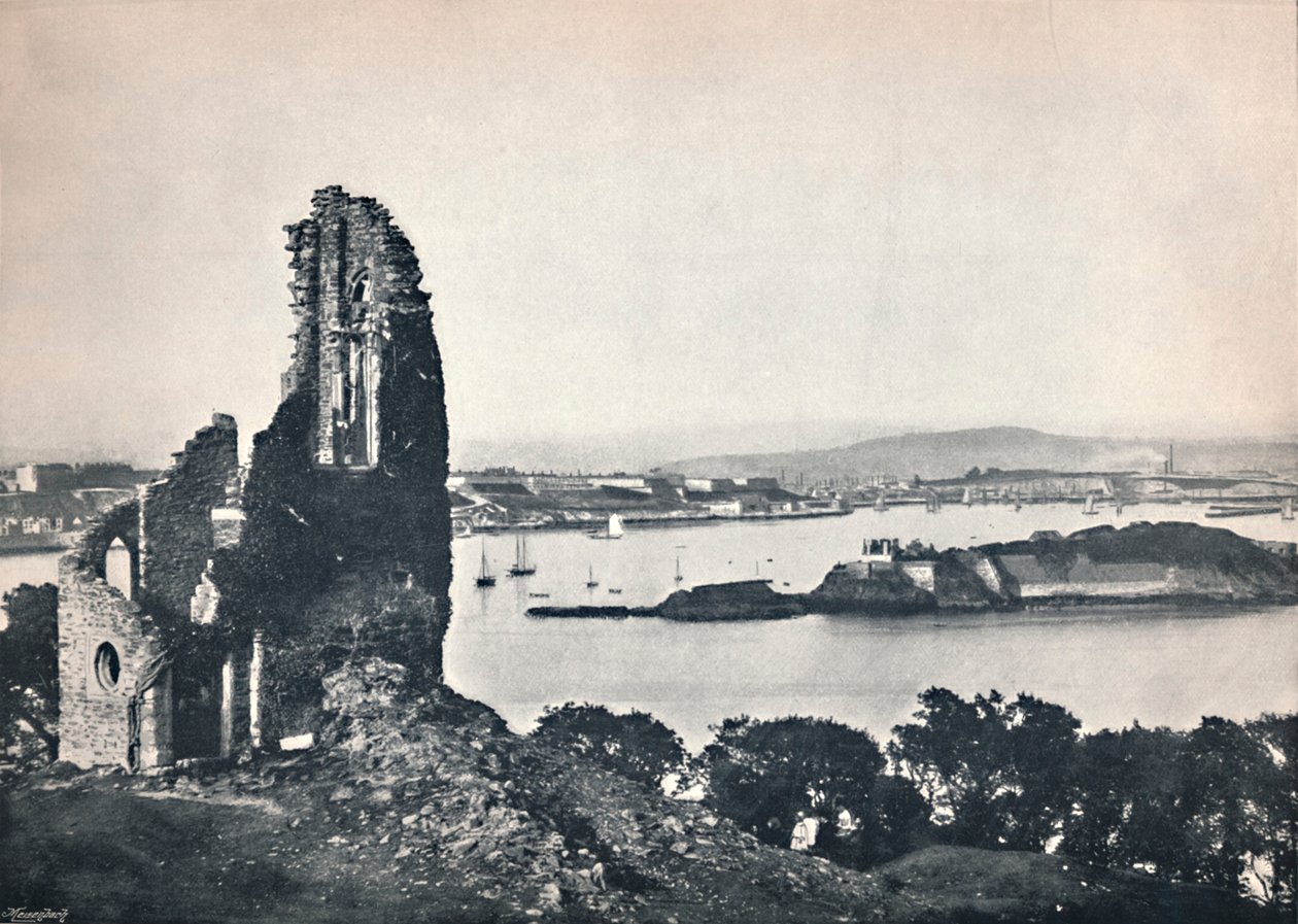 Plymouth - Isola di Drake, da Mount Edgcumbe, 1895 da Unbekannt