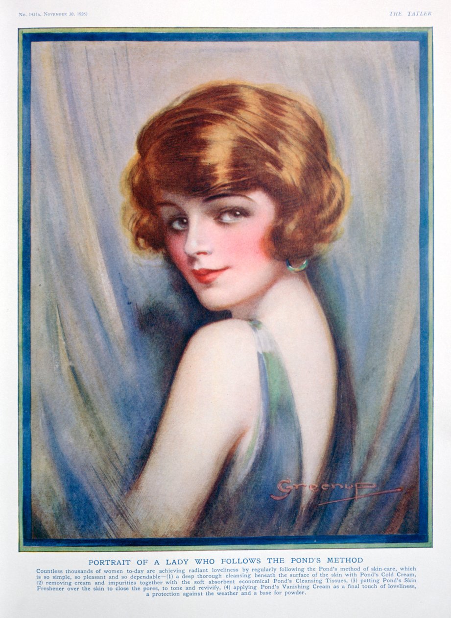 Pubblicità della crema Ponds, 1928 da Unbekannt