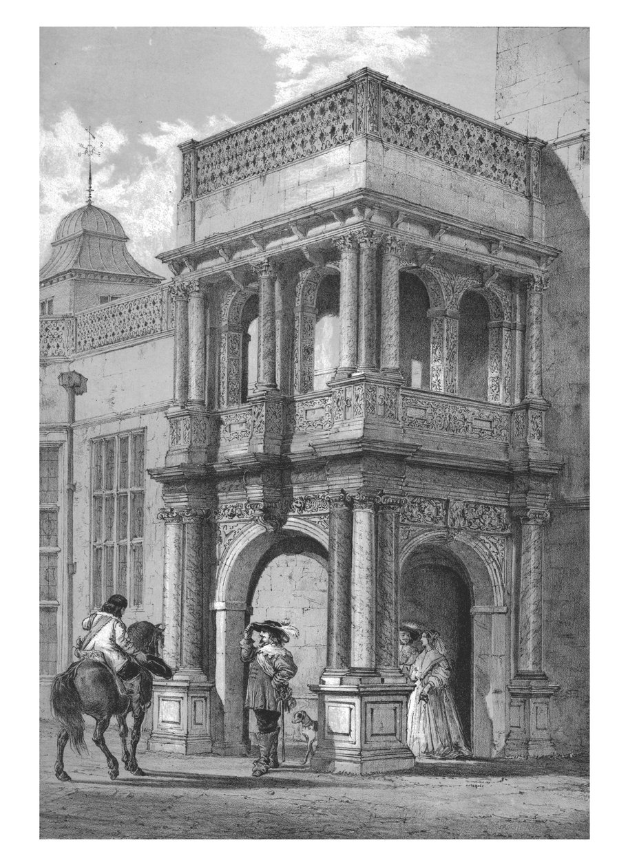 Portico ad Audley End, Essex, c1840 da Unbekannt