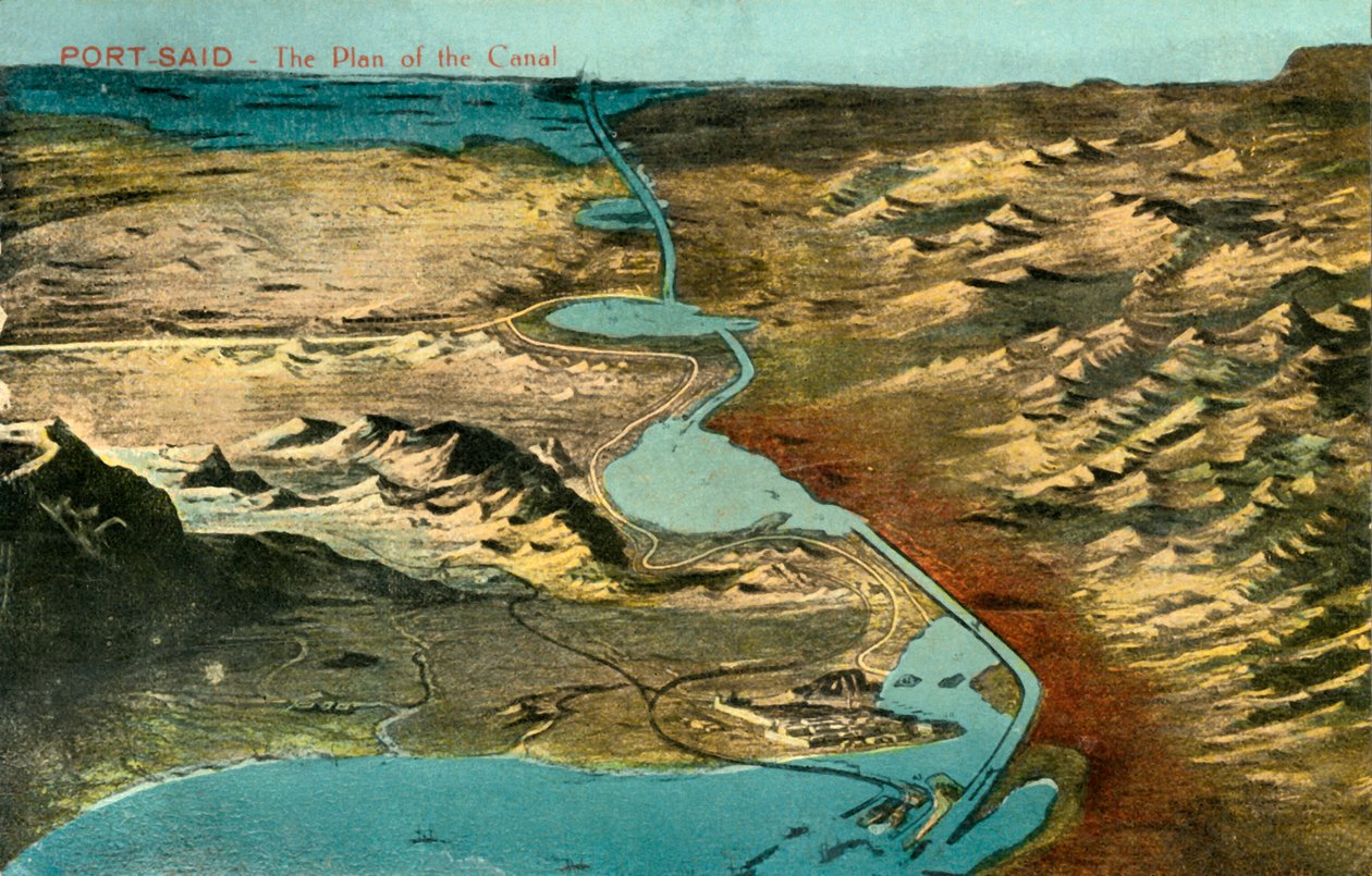 Port-Said - Il piano del canale, c1918-c1939 da Unbekannt