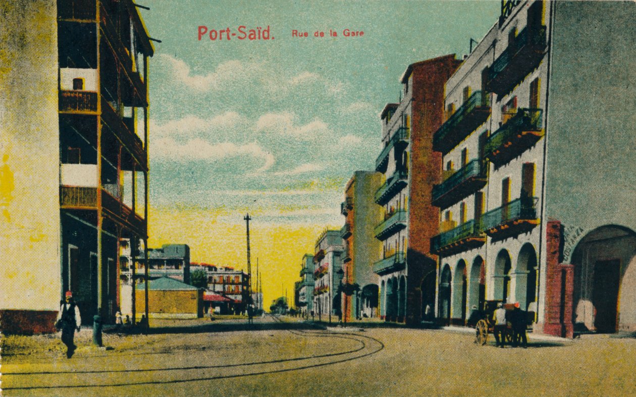 Port-Said. Rue de la Gare da Unbekannt