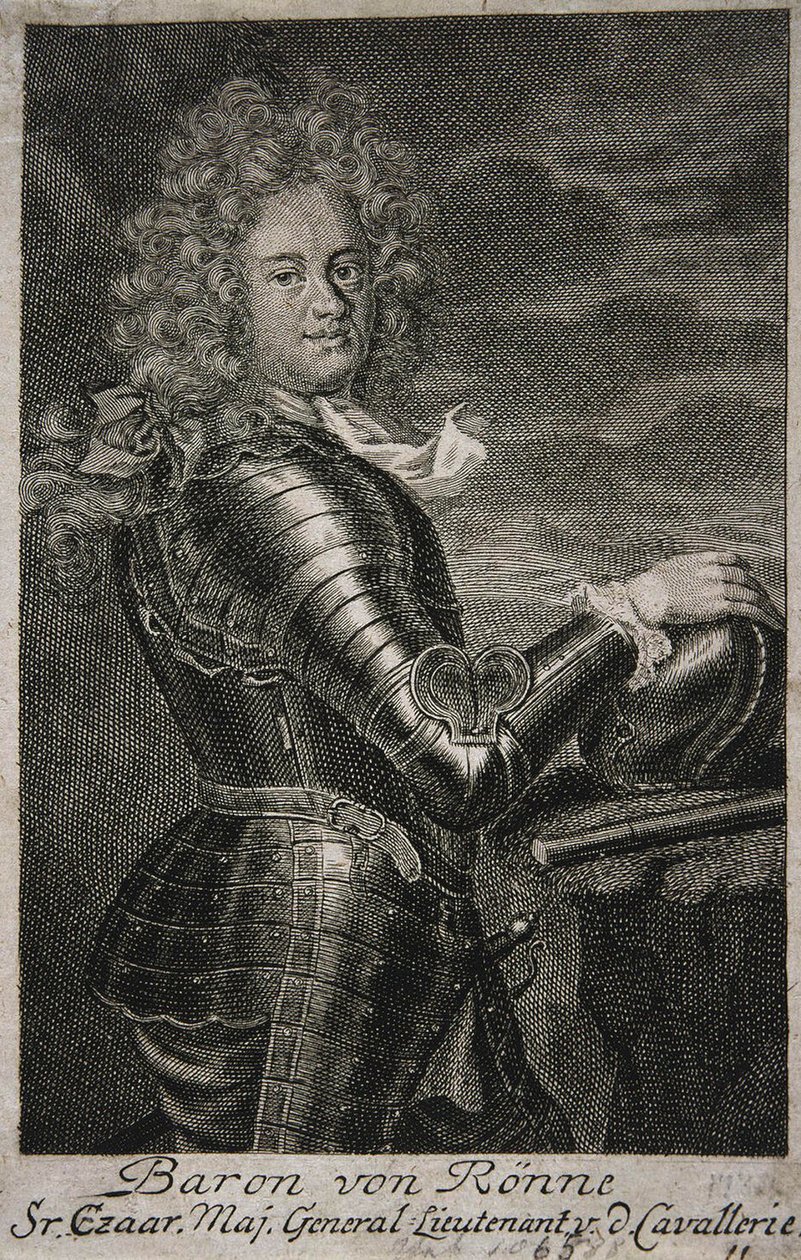 Ritratto del barone Carl Ewald von Roenne, 1663-1716 da Unbekannt