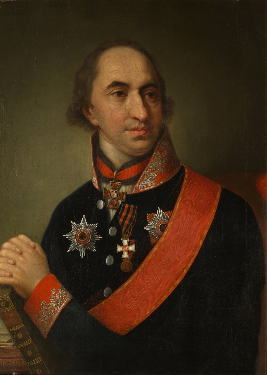 Ritratto del Conte Alexander Semyonovich Khvostov 1753-1820, 1809 da Unbekannt