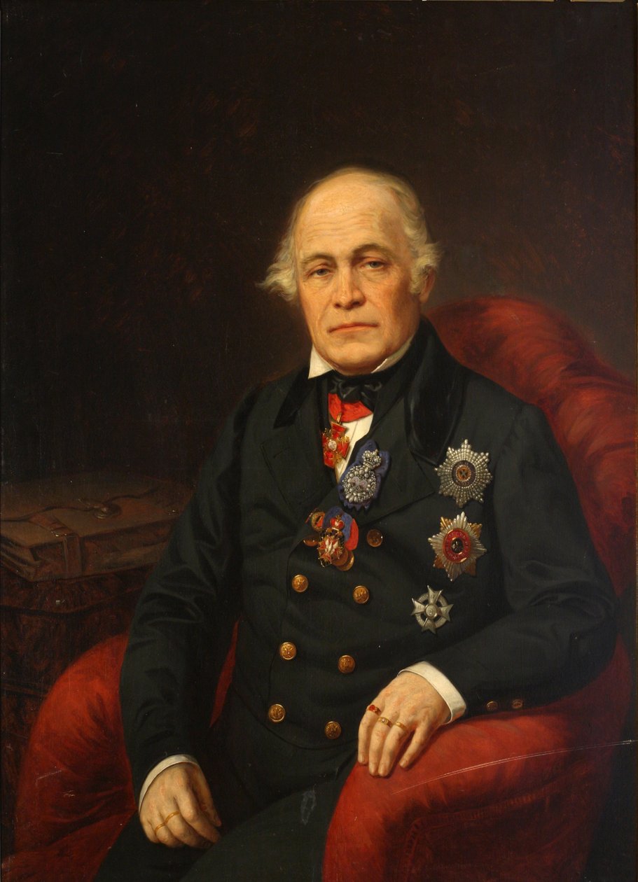 Ritratto del conte Dmitry Nikolayevich Bludov 1785-1864, metà del XIX secolo da Unbekannt