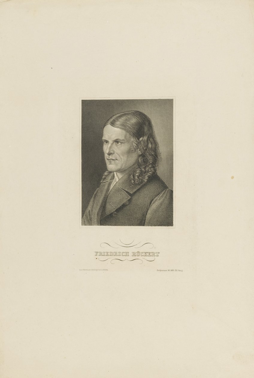 Ritratto di Friedrich Rückert 1788-1866, ca. 1845 da Unbekannt