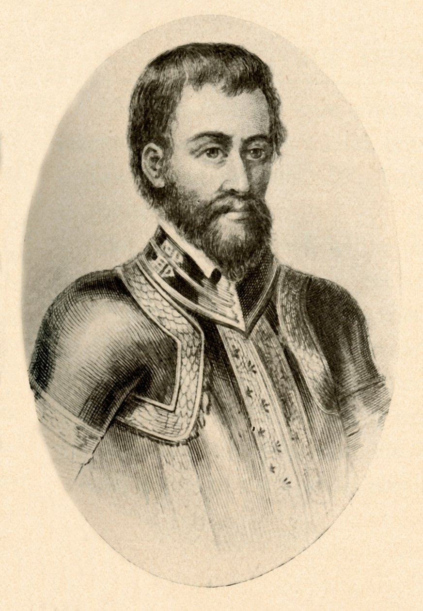 Ritratto di Hernando De Soto, con armatura spagnola del XVI secolo, ca. 1520-1540, 1937 da Unbekannt