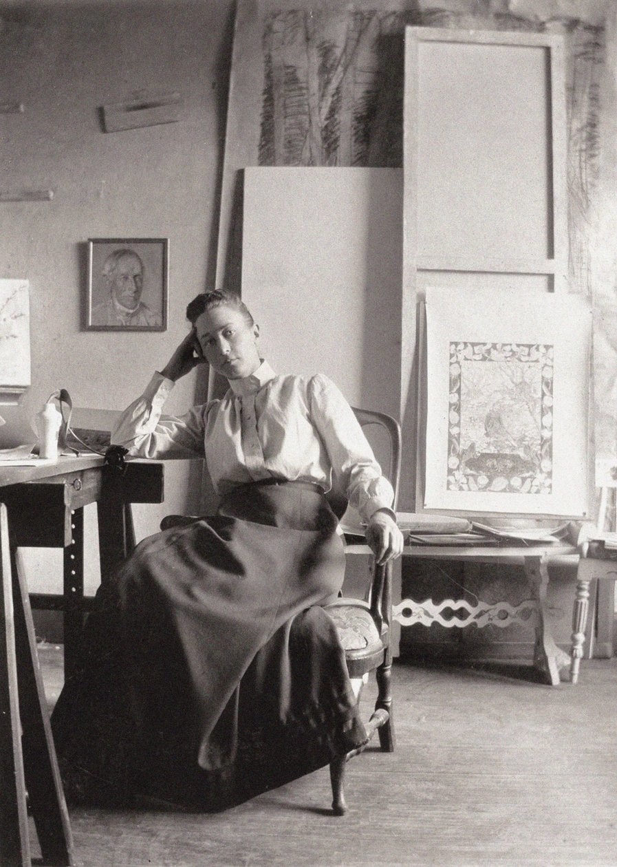Ritratto di Hilma af Klingt 1862-1944, c. 1900 da Unbekannt