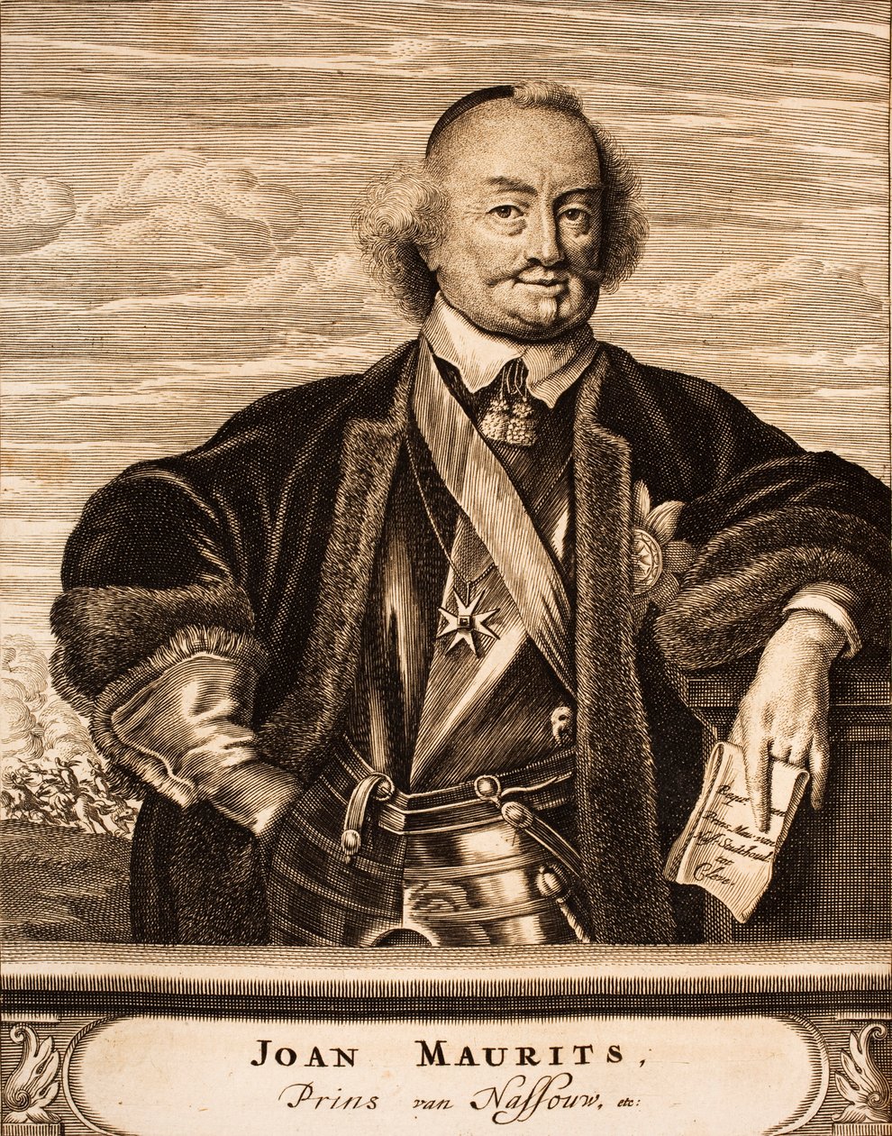 Ritratto di Giovanni Maurizio, Principe di Nassau-Siegen, 1675 da Unbekannt