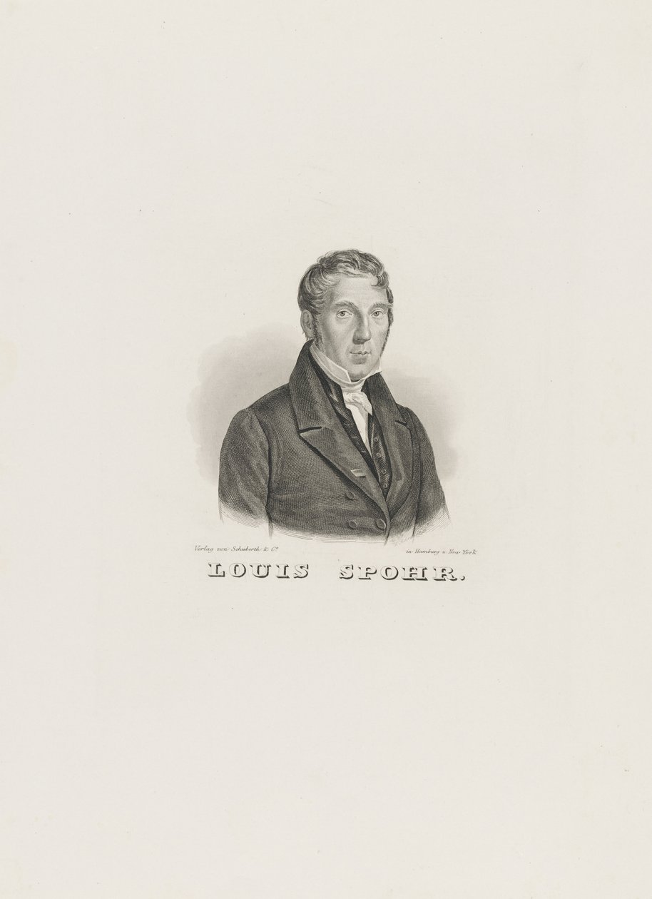 Ritratto di Louis Spohr 1784-1859, c. 1830-1840 da Unbekannt