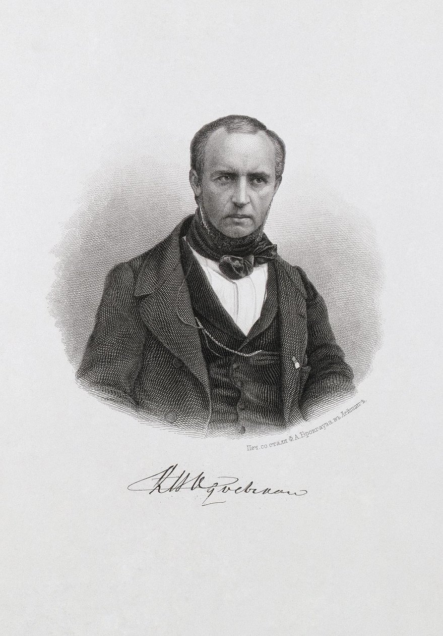 Ritratto del Principe Vladimir Fyodorovich Odoyevsky 1803-1869, c. 1874 da Unbekannt