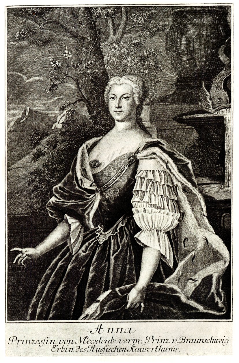 Ritratto della principessa Anna Leopoldovna, madre dello zar Ivan VI da Unbekannt