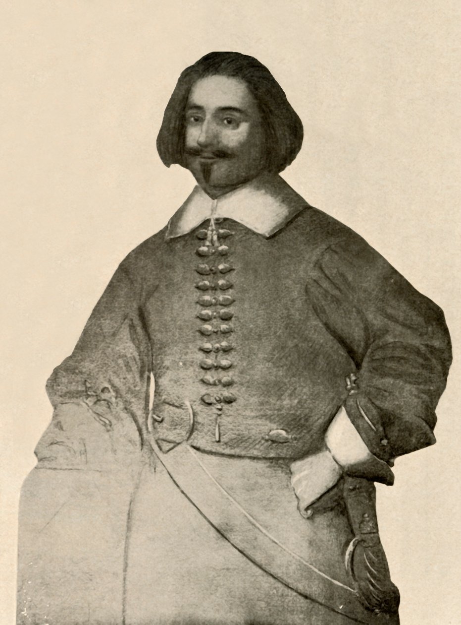 Ritratto di Sir John Leverett, in giacca di bufalo e fascia da soldato semplice, 1640-1660, 1937 da Unbekannt