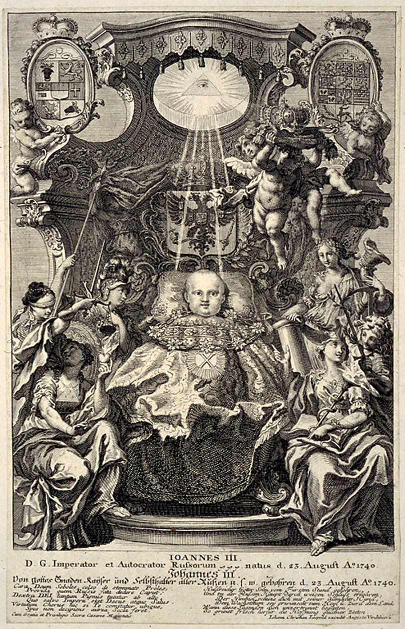 Ritratto dello zar Ivan VI Antonovich di Russia 1740-1764, 1740 da Unbekannt