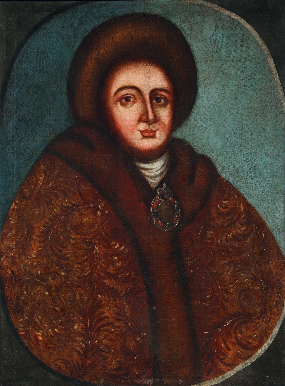 Ritratto di Zarina Evdokiya Feodorovna Lopukhina 1669-1731, moglie dello zar Pietro I di Russia da Unbekannt